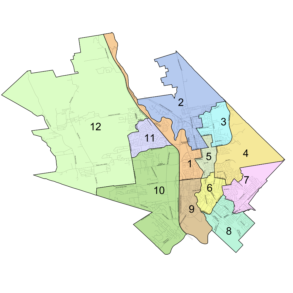 Carte des districts Carte des districts